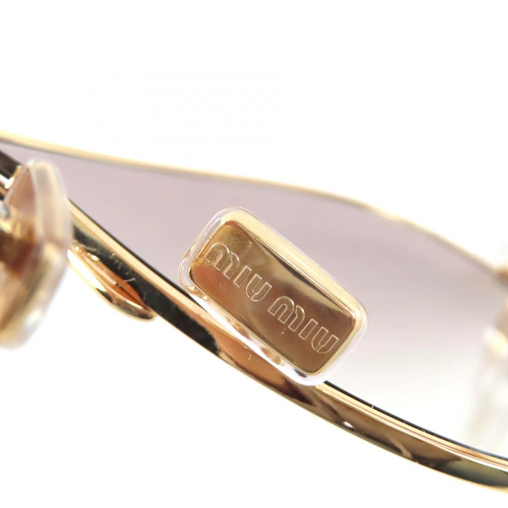 Excellent MIUMIU sunglasses Teardrop eyewear gold Women SMU A56 Used
