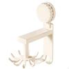 Suction Pad Kitchen Organizer Rack, Wall Mount, MultiFunctional Holder Cream White 6 Hooks