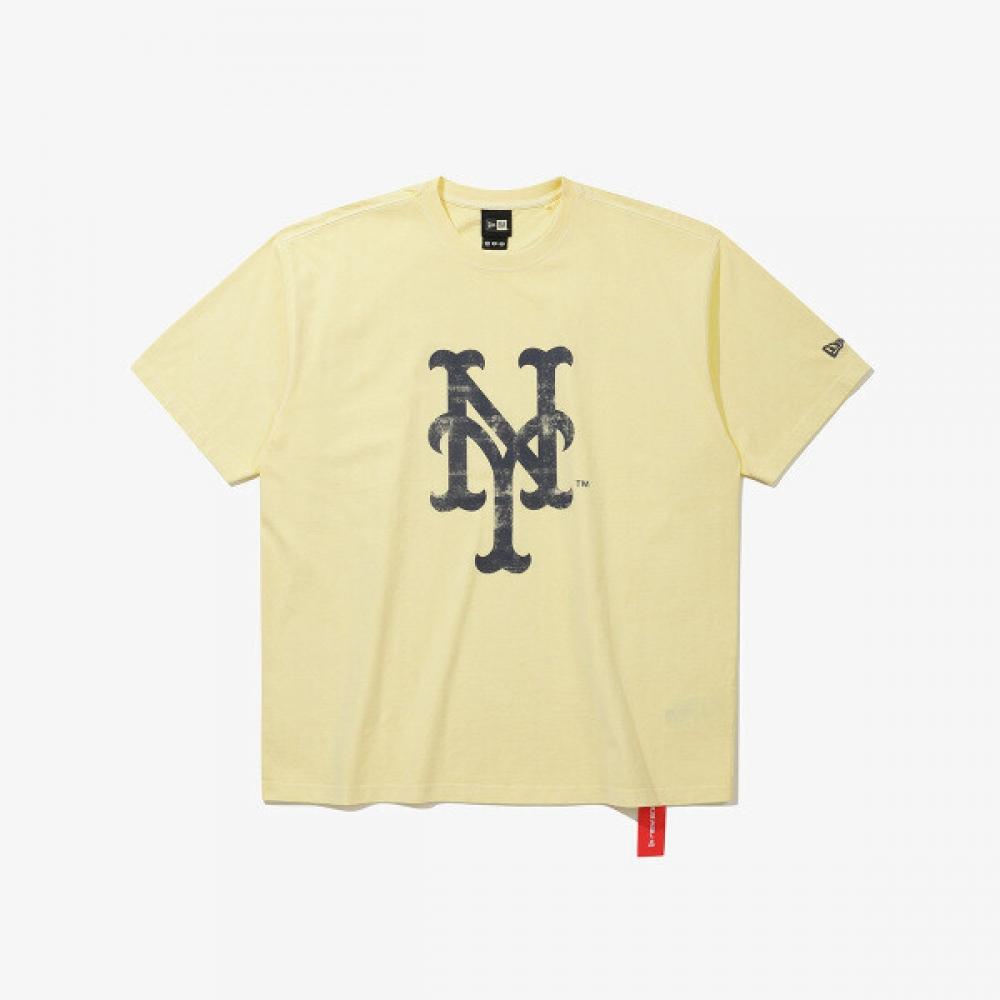 New Era Mlb New York MeTs Big Logo T shirT 15147556 yellow/XXL