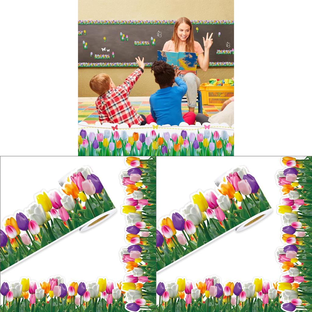 Spring Tulip Flower Party Classroom Decor Paper With Color Printing For Home And Event Use