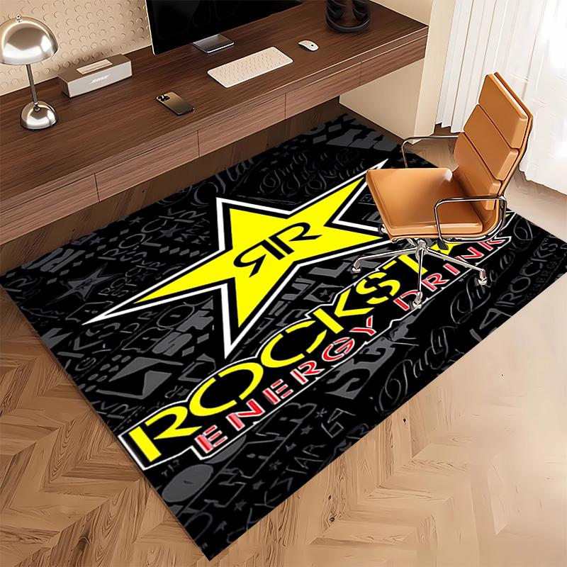 1pc Rockstar logo Print Area Rug - Soft, Washable Non-Slip Indoor Mat, Living Room, Home Office Decorative Rug,Office Decorative