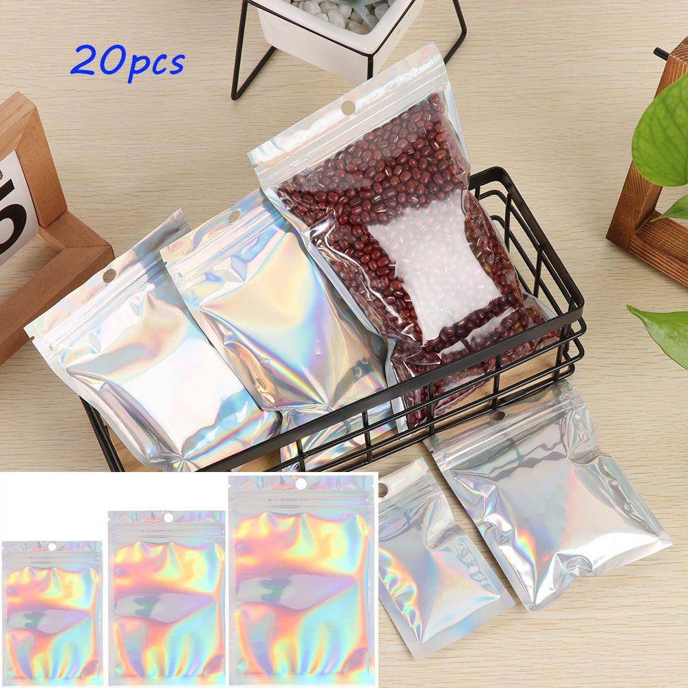 20 Pcs Retail Aluminum Foil Waterproof Storage Zipper Packaging Bag Reclosable Pouches