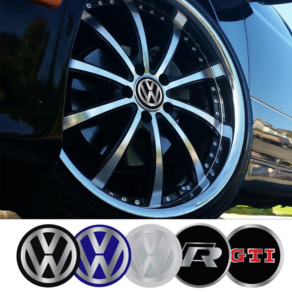For VolkswagenMK5 4PCS 60mm Car Wheel Hub Center Caps Rim Emblem Cover Stickers For Volkswagen VW Golf 6 Bora MK7 Beetle Touran Tiguan GTI R Line