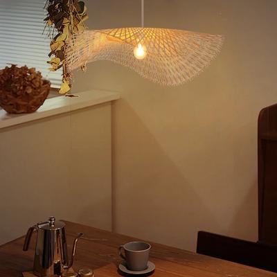 Lustră pandantiv din ratan handmade Decorare casă stil Boho Lampă de tavan pentru sufragerie Dormitor Restaurant Vintage Candelabru suspendat