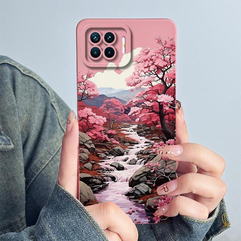 For OPPO Reno4 Lite Reno4 F Phone Case Reno 4 Lite 4F Cover Soft Silicone Cartoon Funda Lovely Panda Flower Printed Coque Casing