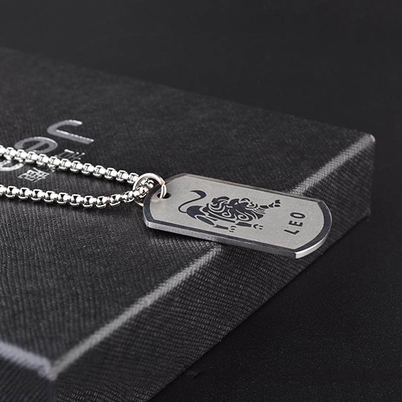 

Ожерелье из титановой стали с двенадцатью созвездиями, хип-хоп, модный кулон, универсальное для мужчин и женщин, уличная пара 45CM