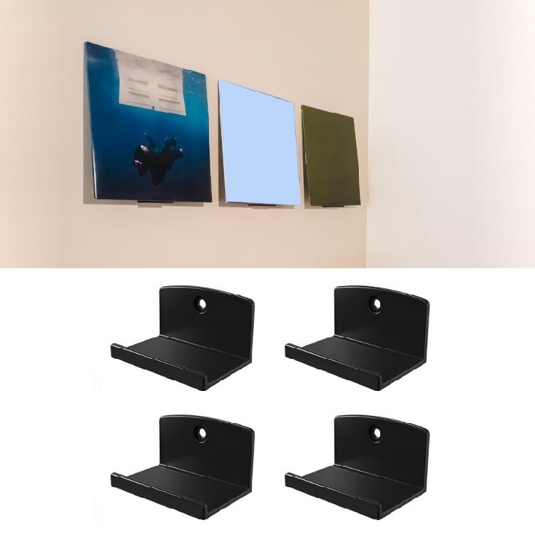 Pack of 4 Wall Mounted Holders for Vinyls Albums Using Sticky Materials Strong Adhesion Easy Installation Home Decors