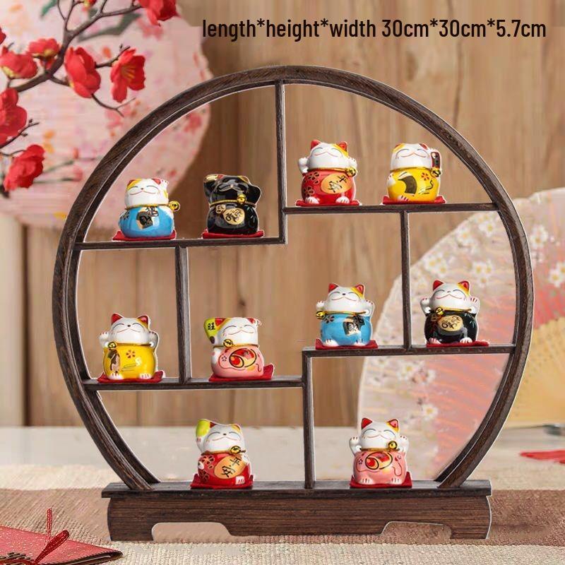 Ceramic Lucky Cat Ornament for Home Decor, Living Room, and TV Cabinet