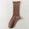 Female Spring and Autumn Pure Cotton Color Roll Edge Loose Breathable Feet Thin Boneless Tube Stack Socks