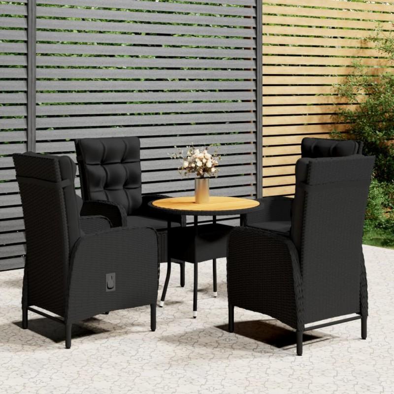 Day and Night - Day and Night Garden Bistro Set 5 Pieces Black Synthetic Rattan