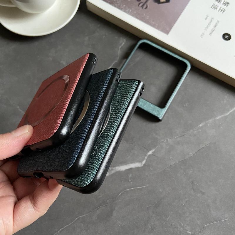 Fabric Cloth Texture Magnetic Case for Motorola Moto Razr 60 50 Ultra 40 5G 2022 2020 Shockproof Mag-safe Wireless Charge Cover