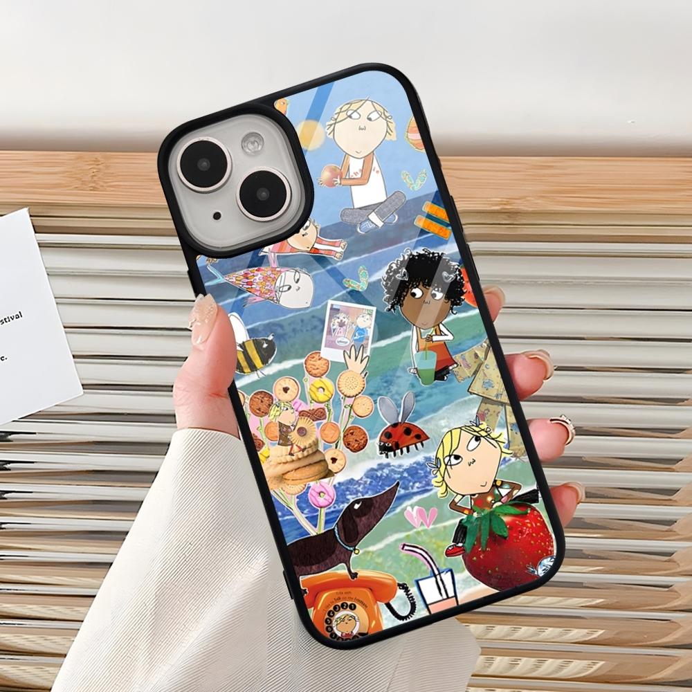 Cartoon C-CHARLIE AND LOLA Phone Case For Iphone 15 Pro Max 14 12 11 13 Mini 16 8 7 Plus X Xs XR PC+TPU Back Cover