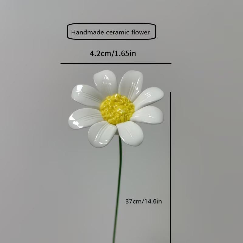 6/8/10pcs Ceramic Daisy Flowers Handcrafted Eternal Blooms DIY Ornament Home Decoration / Outdoor Photography