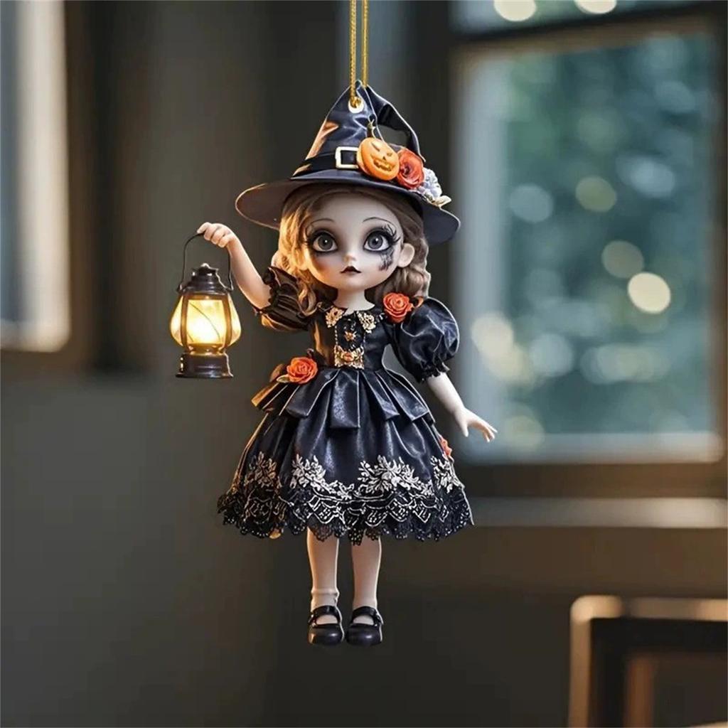Halloween Festival Malé Čarodějnice Přívěsek Přeshraniční Akrylový Plochý Přívěsek na Ozdobu Auta Domácí Závěsný Doplněk