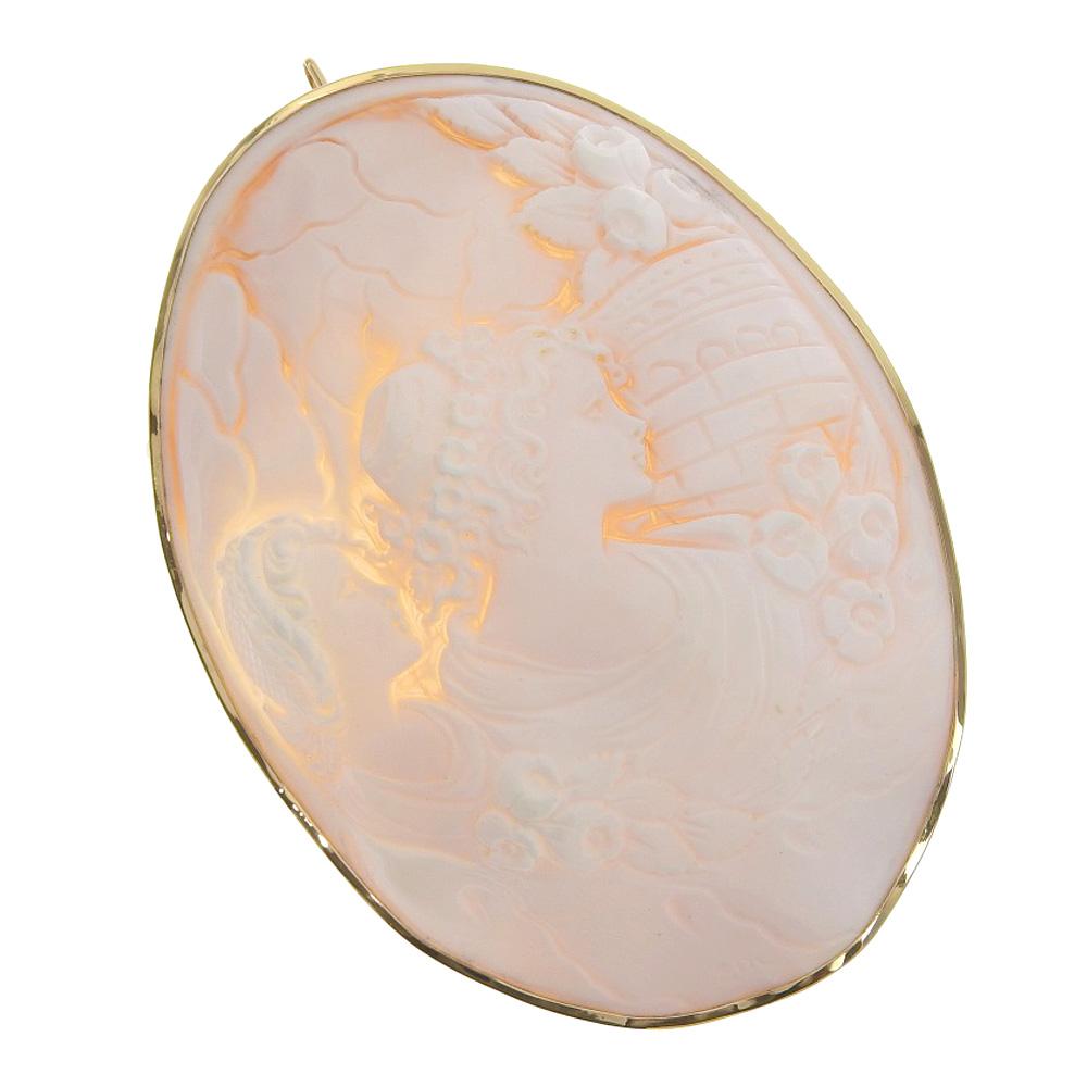 

cameo Brooch Pendant top K18 yellow gold 42.6g Women Used