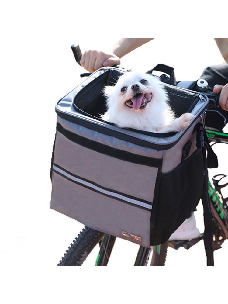 

Bicycle frame dog pet car bag large capacity electric vehicle foldable handbag waterproof reflective Pet Products серый