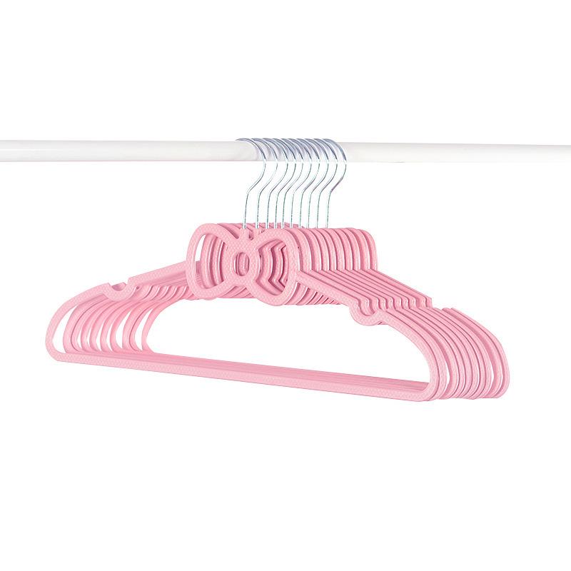 Pink Heart Bow Shaped Non-slip Clothes Hanger for Student Dorms