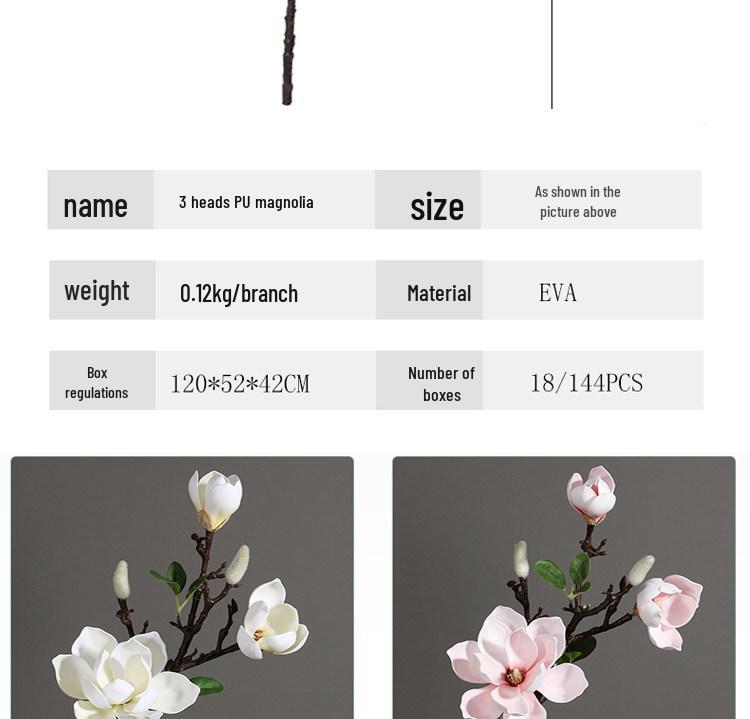 Large Magnolia Artificial Flower Bouquet for Living Room - High-End Floor Stand Floral Decoration