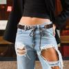 Jeans Decor Coconut Shell Woven Belt Adjustable Retro Tassel Waist Chain  Pants