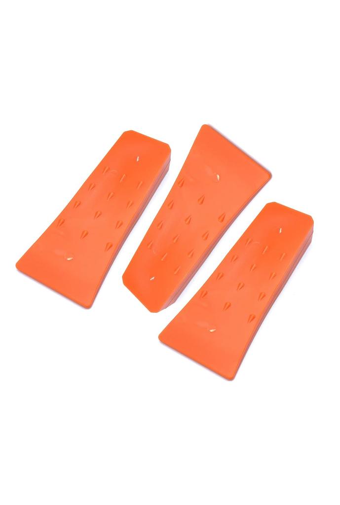 Mitoland Plastic Wedges for Felling, Forestry, and Firewood Splitting, Approx. 15.2cm, Orange, Set of 3