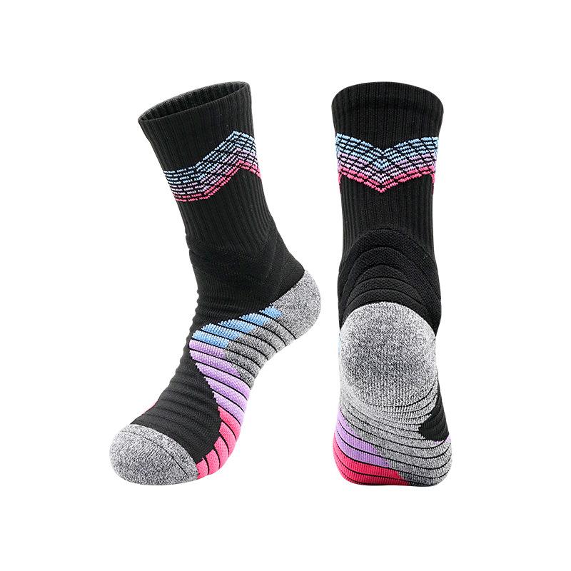 Summer Elite Basketball Socks Men'S Actual Combat Non-Slip Cycling Socks Thick Wear-Resistant Towel Bottom Medium Tube Professional Sports Socks