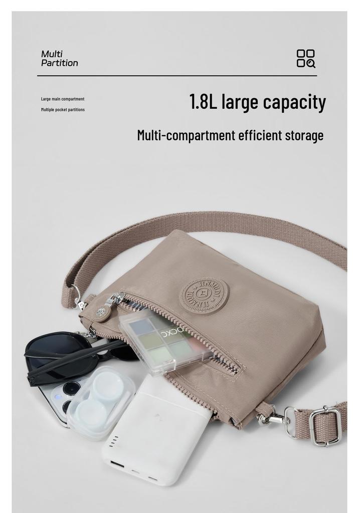 2026 Frühling Damen Wasserdichte Nylon Schultertasche Crossbody Tasche mit Münzfach mit mehreren Fächern