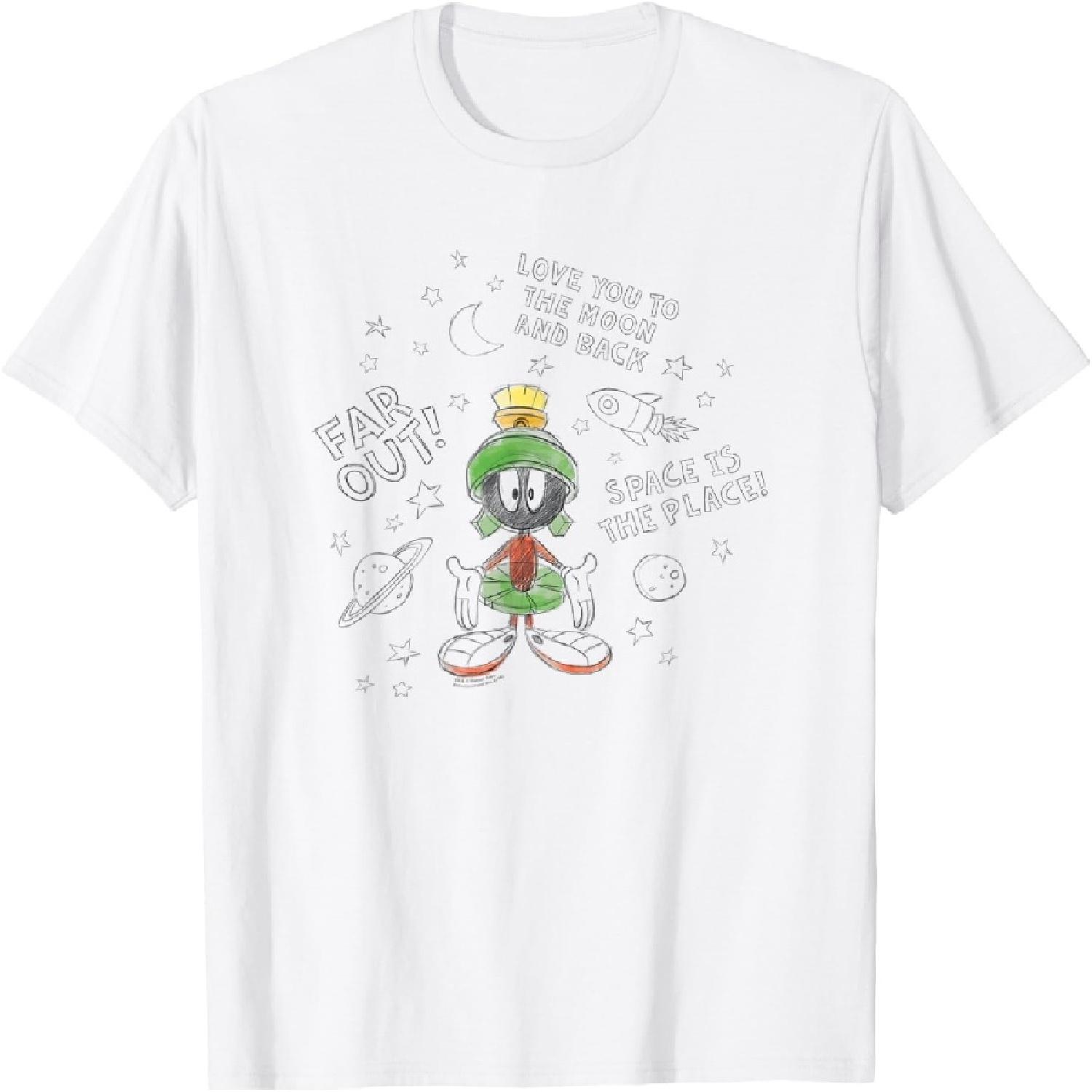 

Looney Tunes Marvin The Martian Moon & Back T-Shirt XXXXXL білий