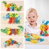 Holz 3D Tier Puzzle Spielzeug für Kleinkinder Elefant, Krokodil, Delfin, T-Rex, Giraffe