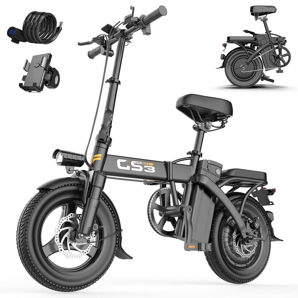 Toofly GS3 Rower Elektryczny Składany Miejski dla Dorosłych Silnik 250W Bateria 48V15AH Ebike Stal Wysokowęglowa Opony Szosowe 14-calowe Rower Elektryczny