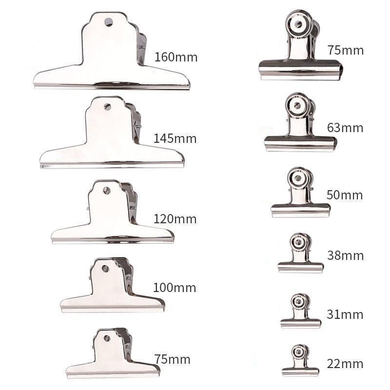 10 Pcs Stainless Steel Round Clamps Strong Multi-specification Mountain-shaped Clamps Dovetail Clamps Bill and Document Clamps