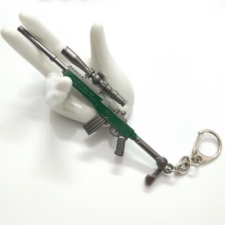 12cm PlayerUnknown's Battlegrounds Chicken Dinner Keychain & Weapon Figurine - Creative Classic Gift
