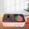 Electric Hot Pot with Grill, 2 In 1 Nonstick Griddle&Hot Pot for Steak/Shabu Shabu/BBQ, Separate Dual Temperature Control, Pink