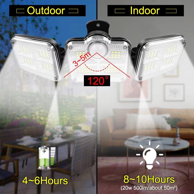 122/333 LED Solar Lights Outdoor Motion Sensor Human Induction Adjustable Head IP65 Waterproof Solar Power Wall Lamp NEW