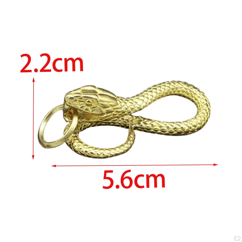 Brass Snake Keychains Animal Pendant Key Rings for Necklace Jewelry Making