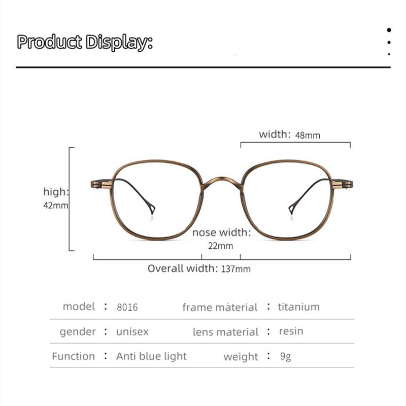Pure Titanium Brand Design Glasses Frame Men Retro Round Prescription Eyeglasses New Vintage Photochromic Reading Glasses