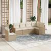 VidaXL Garden Lounge Set with Cushions 6 Pcs, Patio Sofas, Patio Furniture Set, Outdoor Furniture, Beige 3258418