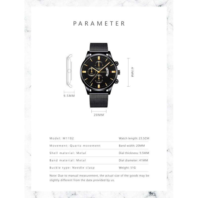 Top Brand Men's Quartz Watches Fashion Mesh Strap Man's Business Wristwatches Best Gifts Clock for Husband,Family,Friend