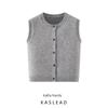 Kaslead New Women Clothes Western Style Versitile Fashion Soft Round Neck Sleeveless Knit Vest