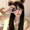 Cartoon Bear Ears Hairband Women's Face Wash Hair Clip Rabbit Velvet Cute Plush Bear Ears Hairband Girl's Hair Accessory