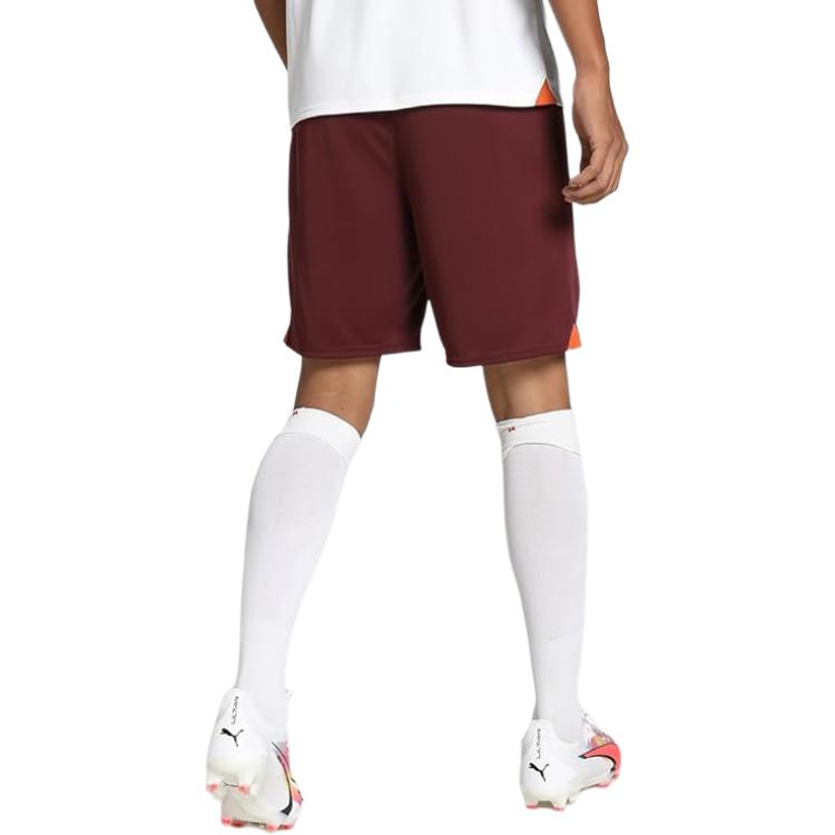 Puma 23/24 Season Manchester City Player Edition Solid Color Logo Elastic Football Pants Men bottoms Deep-Red 770478-05