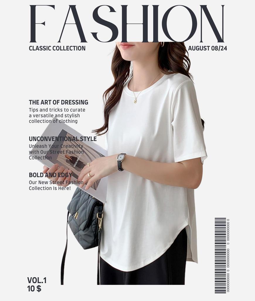 Stretch Short Sleeve Solid Fall Rose C&CL Women's T-Shirt Blouse, Color, Casual, Business, Summer, Spring, (JP, Alphabet, M, Pink)