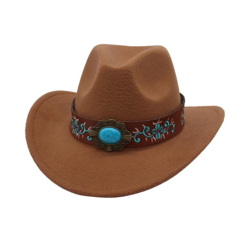 Felt Hat Outdoor Vintage Jazz Hat Vacation Travel British West Cowboy Hat