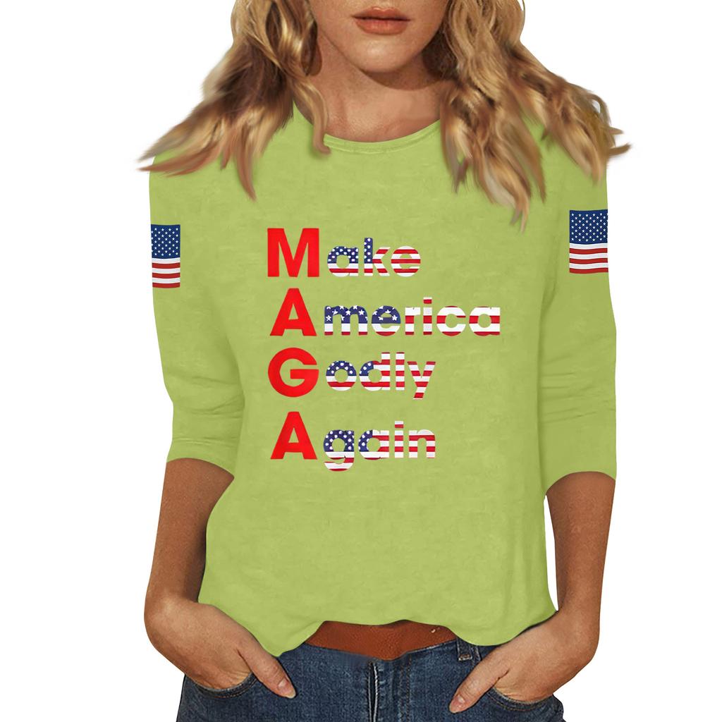 Women's Casual Fashionable Sexy Comfortable Neck Three-Quarter Sleeve Top