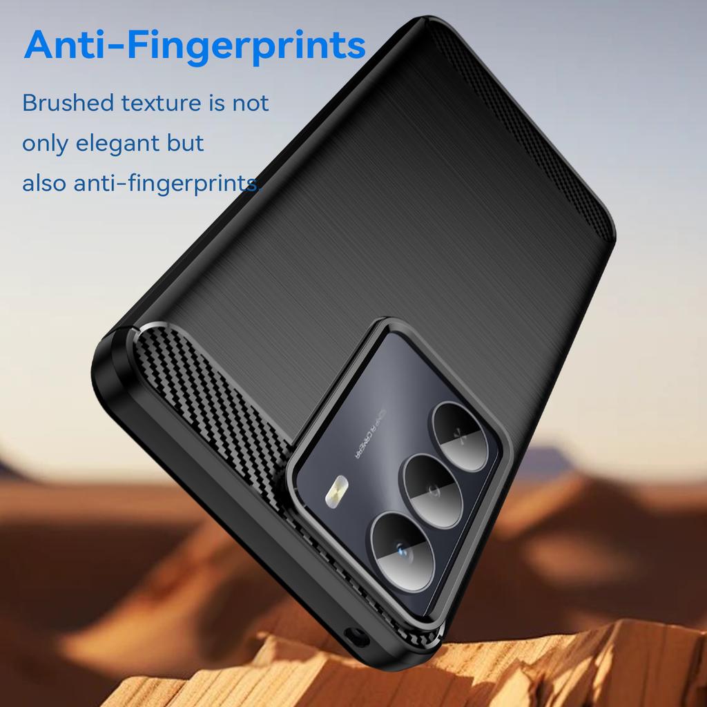 For Realme 14x 5G/V70 5G/V70s 5G Case Protective Phone Cover Carbon Fiber Texture Brushed