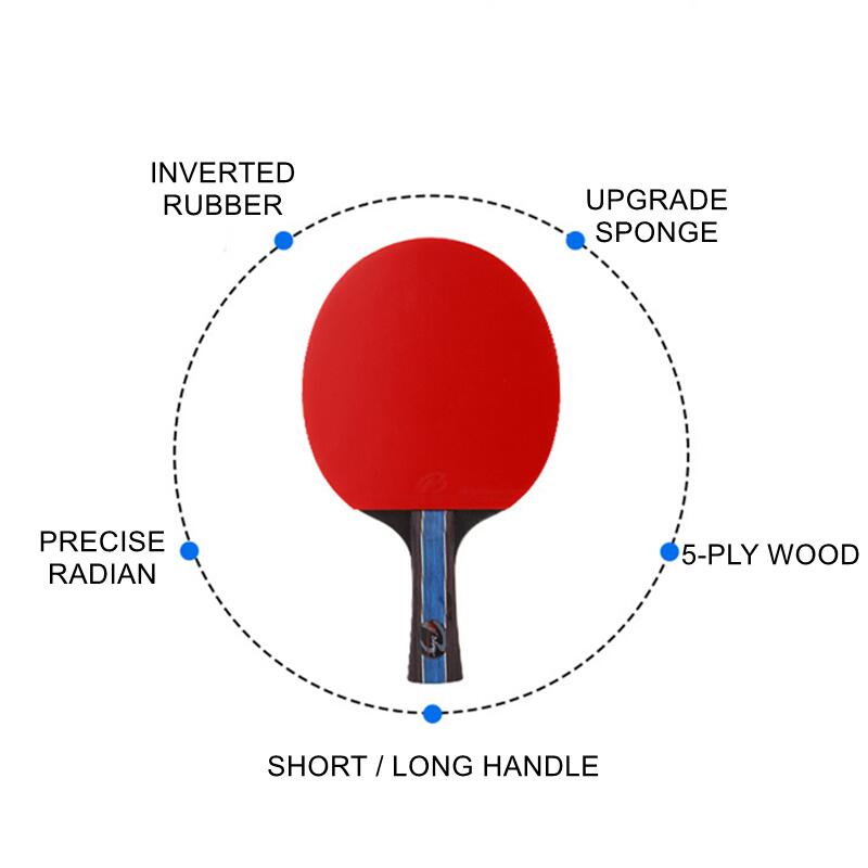 2PCS Table Tennis Racket with Storage Case Sticky Inverted Rubber Ping Pong Racket Paddles for Indoor Outdoor Games Training