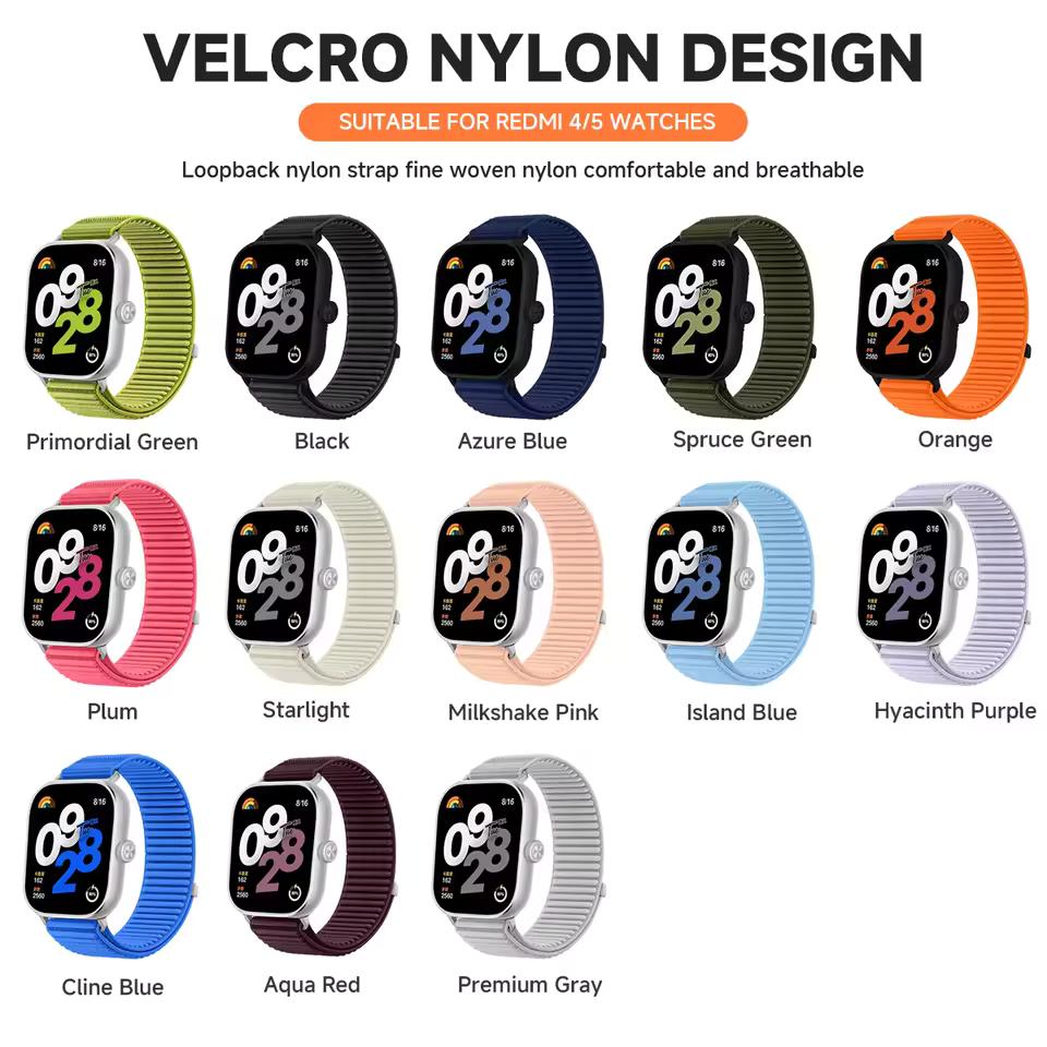Nylonový smyčkový řemínek pro Redmi Watch 5 4 Kovová přezka Pásek pro XIAOMI Mi Band 9Pro 8Pro Nastavitelný Sportovní Correa Náhradní náramek