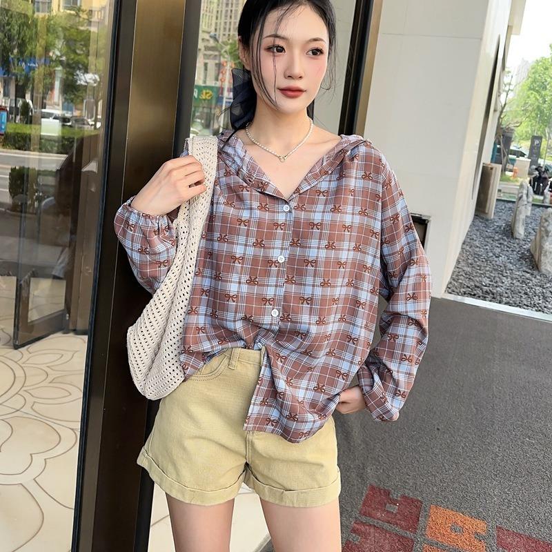 Vară pentru femei Nou Bumbac Mătase Protecție Solară cu Glugă Secțiune Scurtă Jachetă Subțire Mărime Mare Topuri Rayon de Exterior pentru Vacanță