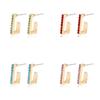 Glamorous Rhinestone U-shape Earrings In Multiple Colors Alloy Studs For Ladies