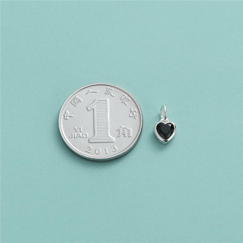 A2691 Fashion Hot Sterling Silver Charm Heart Crystal Zircon Pave Charm Necklace Bracelet Pendant for Jewelry Diy