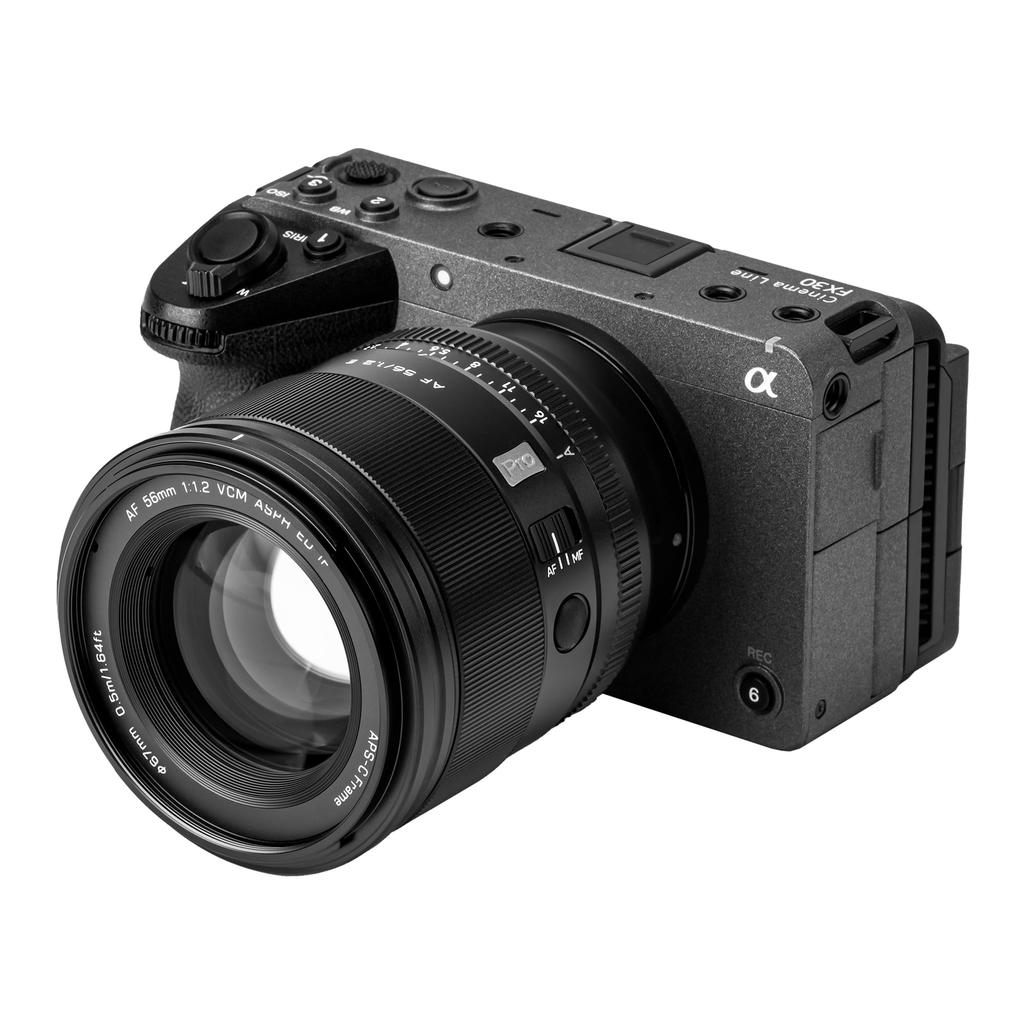 VILTROX AF 56mm PRO E Veľkootvorový pevný objektív pre Sony HyperVCM Focus Kompatibilný s Sony stredným vymeniteľným objektívom F1.2 Objektív, f/1.2, APS-C
